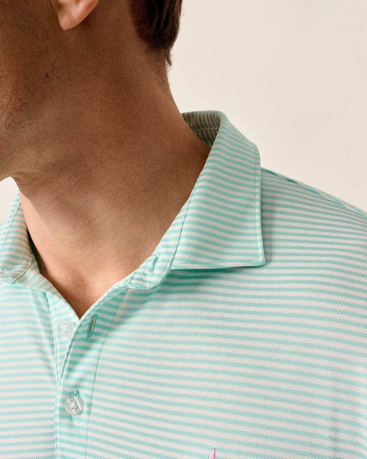 Johnnie-O Performance Mesh Polo - Dru Stripe: Sardinia