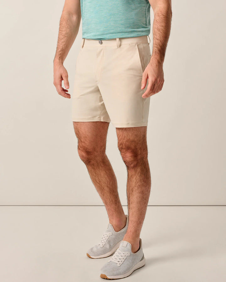 Johnnie-O Fusionn Knit Performance Pull-On Short 7": Stone
