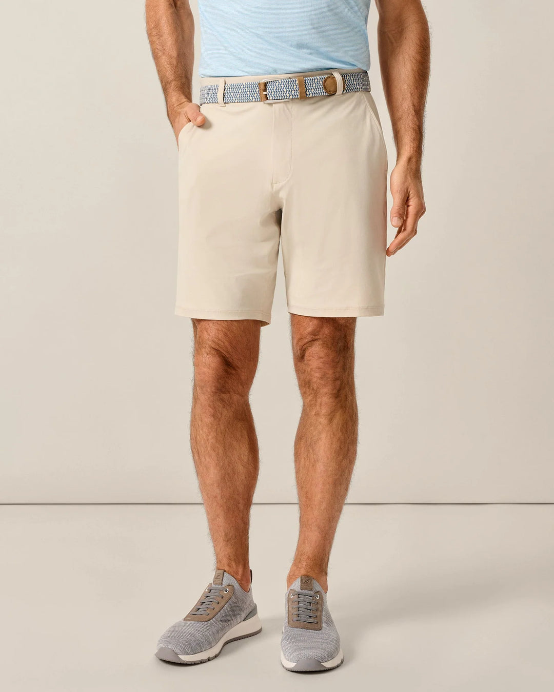 Johnnie-O Fusionn Knit Performance Pull-On Short 9": Stone