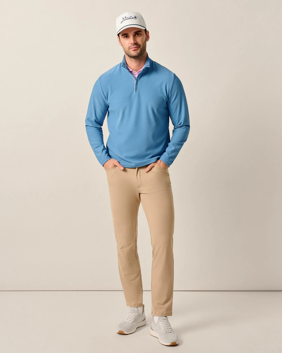Johnnie-O Hoppin Performance 1/4-Zip Pullover: Tide