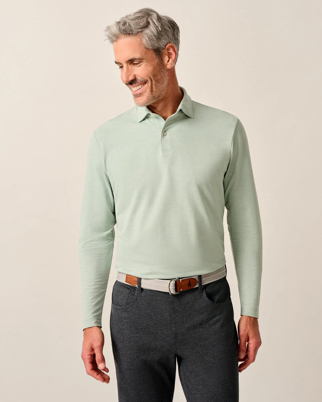 Johnnie-O Top Shelf Long Sleeve Idris Polo: Meadow