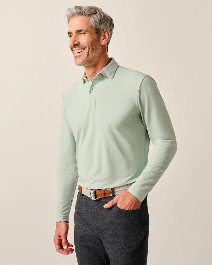 Johnnie-O Top Shelf Long Sleeve Idris Polo: Meadow