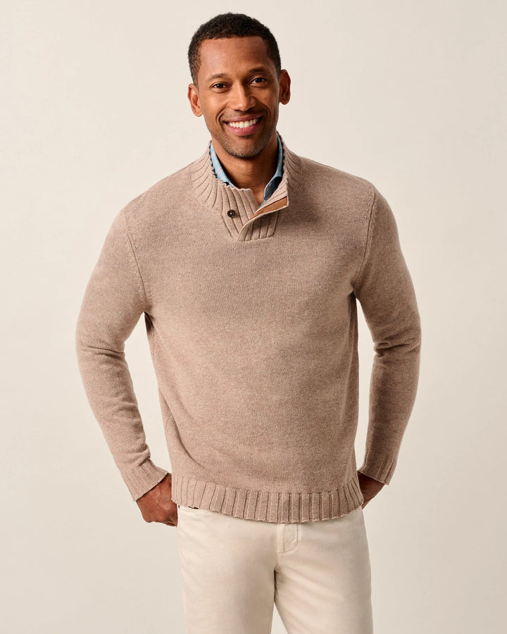 Johnnie-O Innis Top Shelf Cashmere Blend Mockneck Sweater: Camel