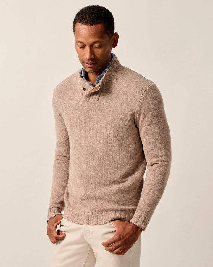 Johnnie-O Innis Top Shelf Cashmere Blend Mockneck Sweater: Camel