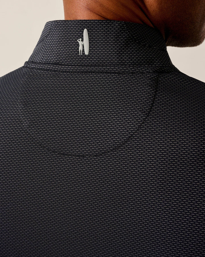 Johnnie-O Jamie Jacquard Stretch 1/4-Zip Pullover: Black Seal