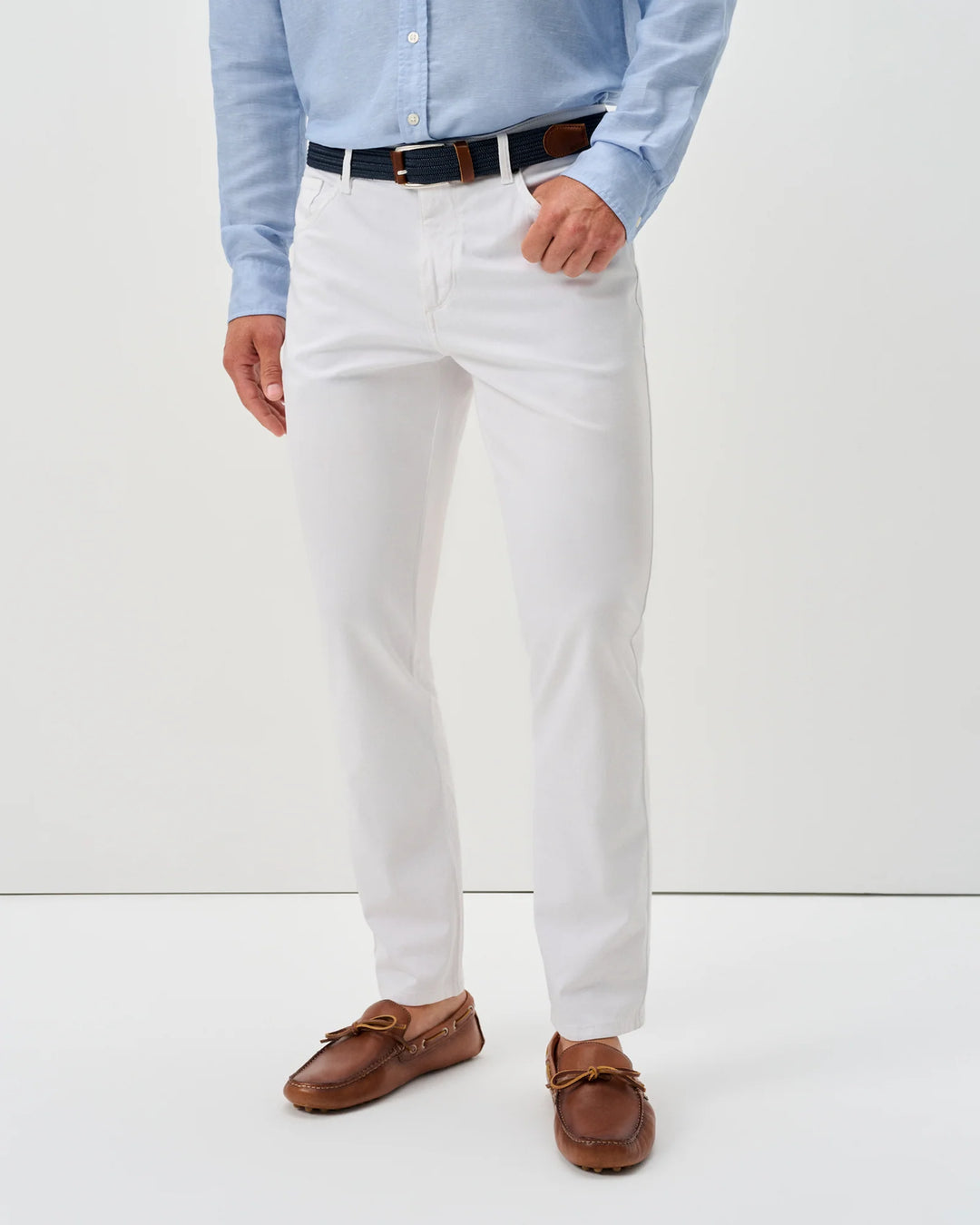 Johnnie-O Carmel Sateen 5-Pocket Pant: White