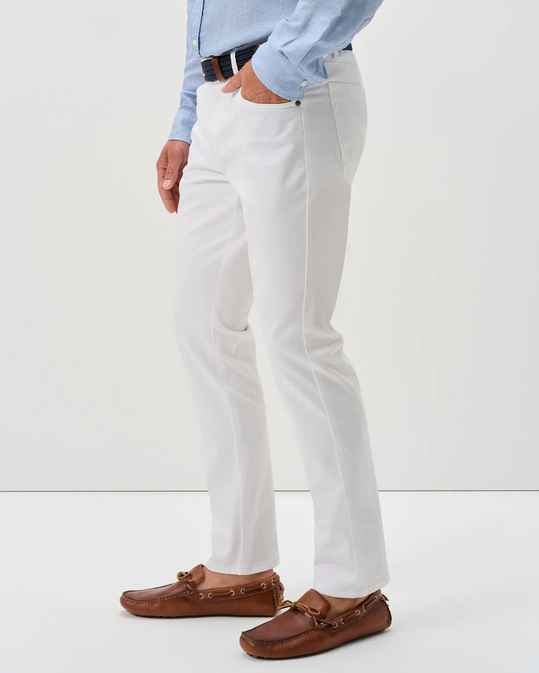 Johnnie-O Carmel Sateen 5-Pocket Pant: White