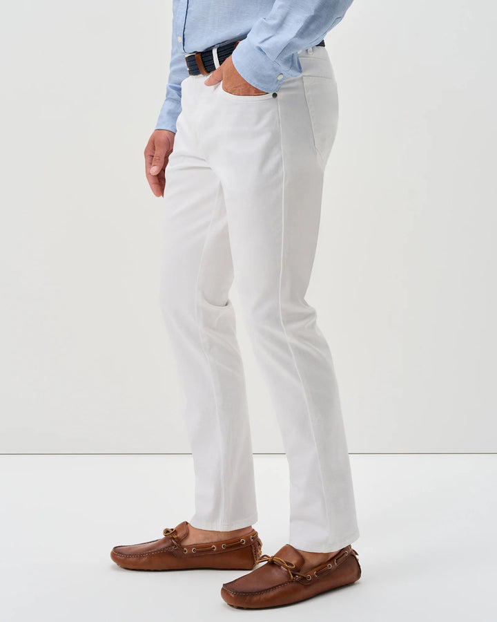 Johnnie-O Carmel Sateen 5-Pocket Pant: White