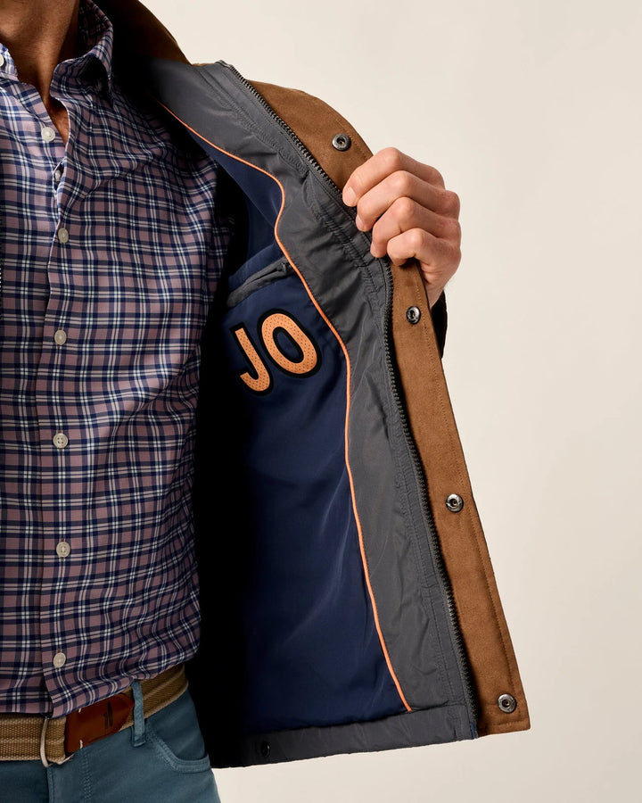 Johnnie-O Juno Quilted Snap Jacket: Dark Gray