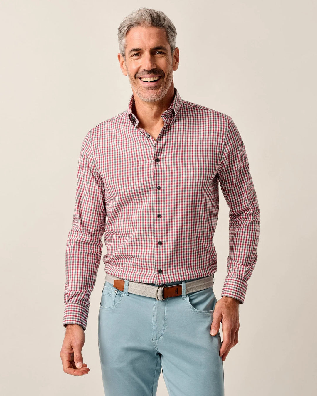 Johnnie-O Kirtland Performance Button Down Shirt: Malibu Red
