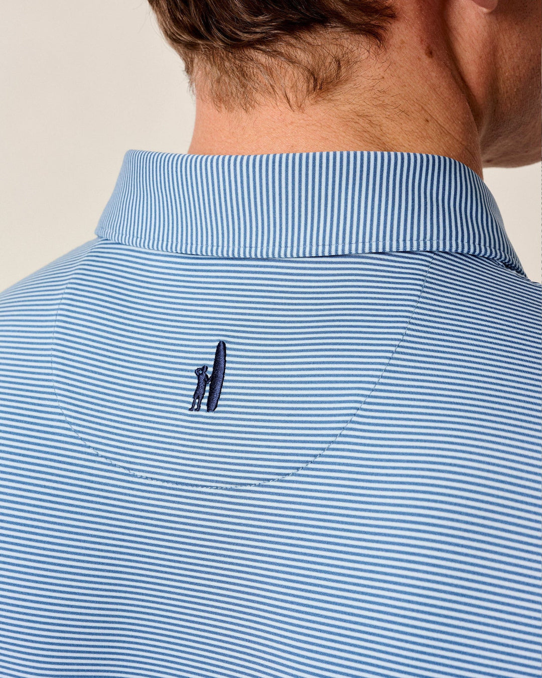 Johnnie-O Performance Jersey Polo - Lyndonn Stripe: Kona Lake