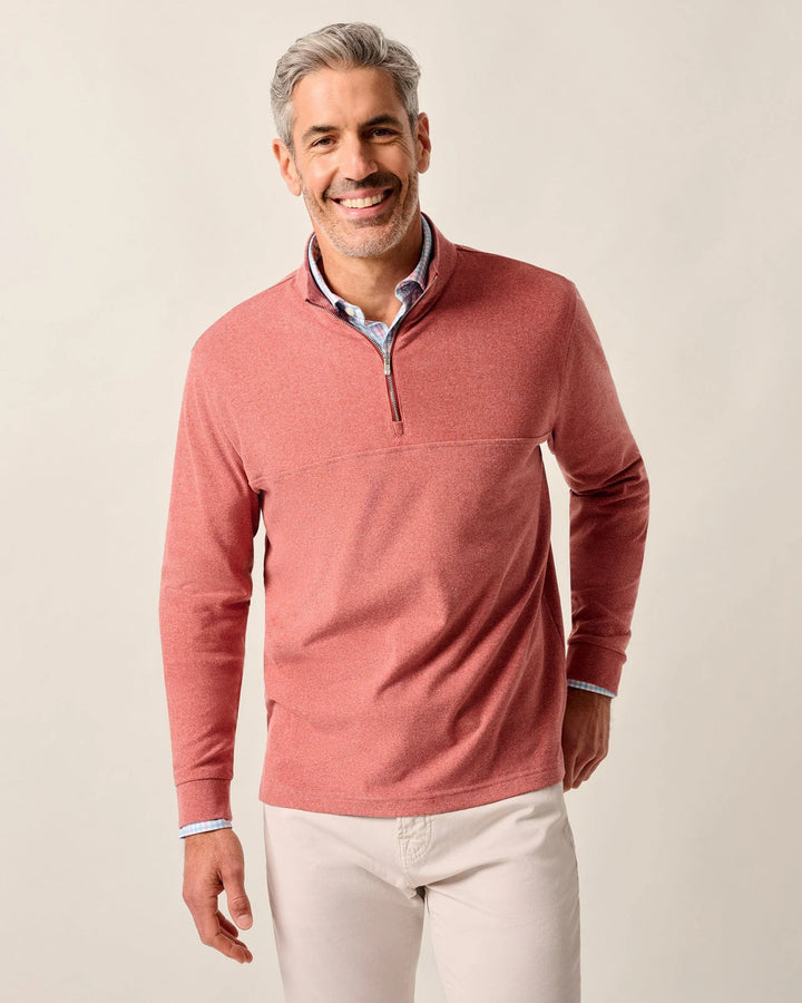 Johnnie-O Mikey Performance 1/4 Zip Pullover: Brick