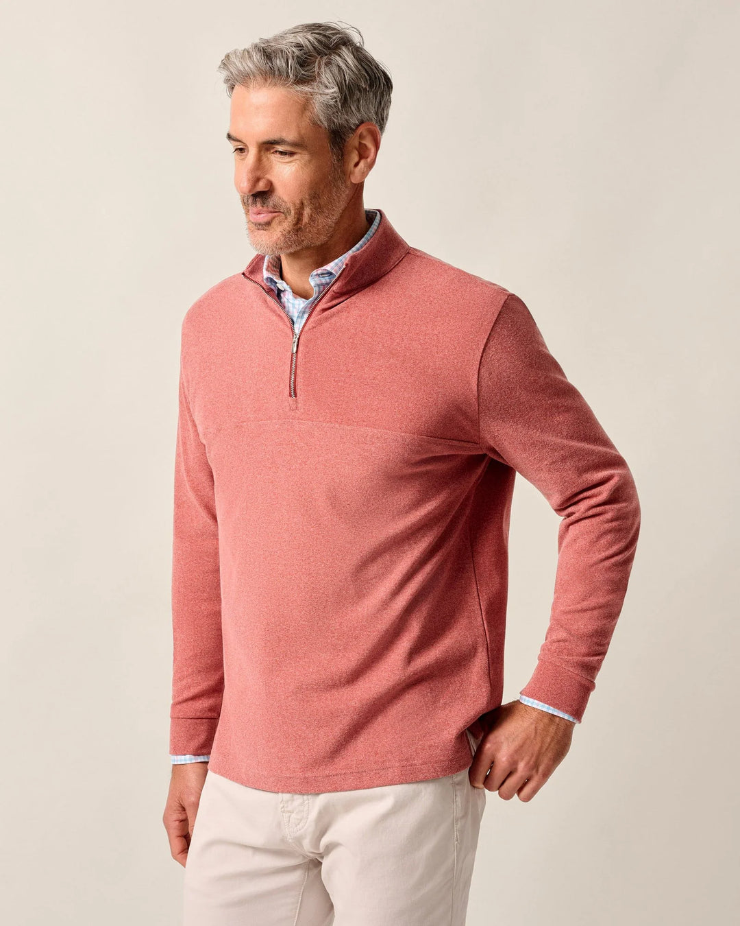 Johnnie-O Mikey Performance 1/4 Zip Pullover: Brick