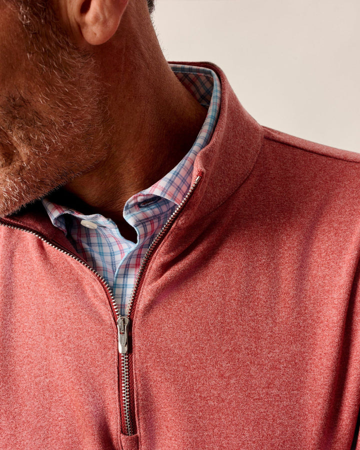 Johnnie-O Mikey Performance 1/4 Zip Pullover: Brick