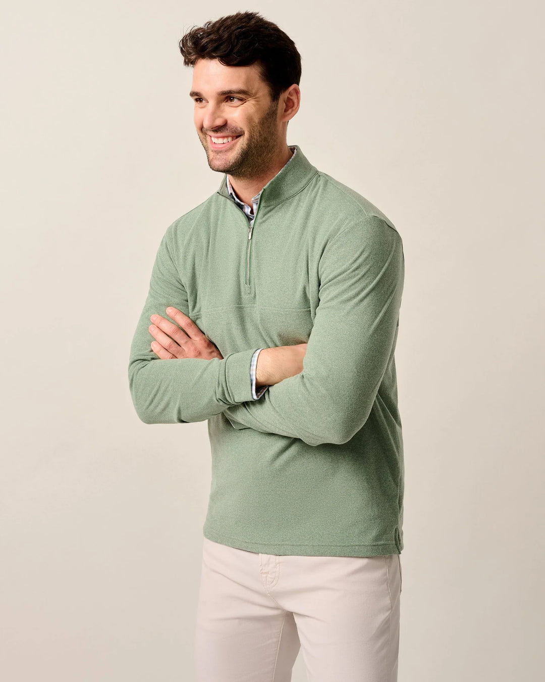 Johnnie-O Mikey Performance 1/4 Zip Pullover: Fern