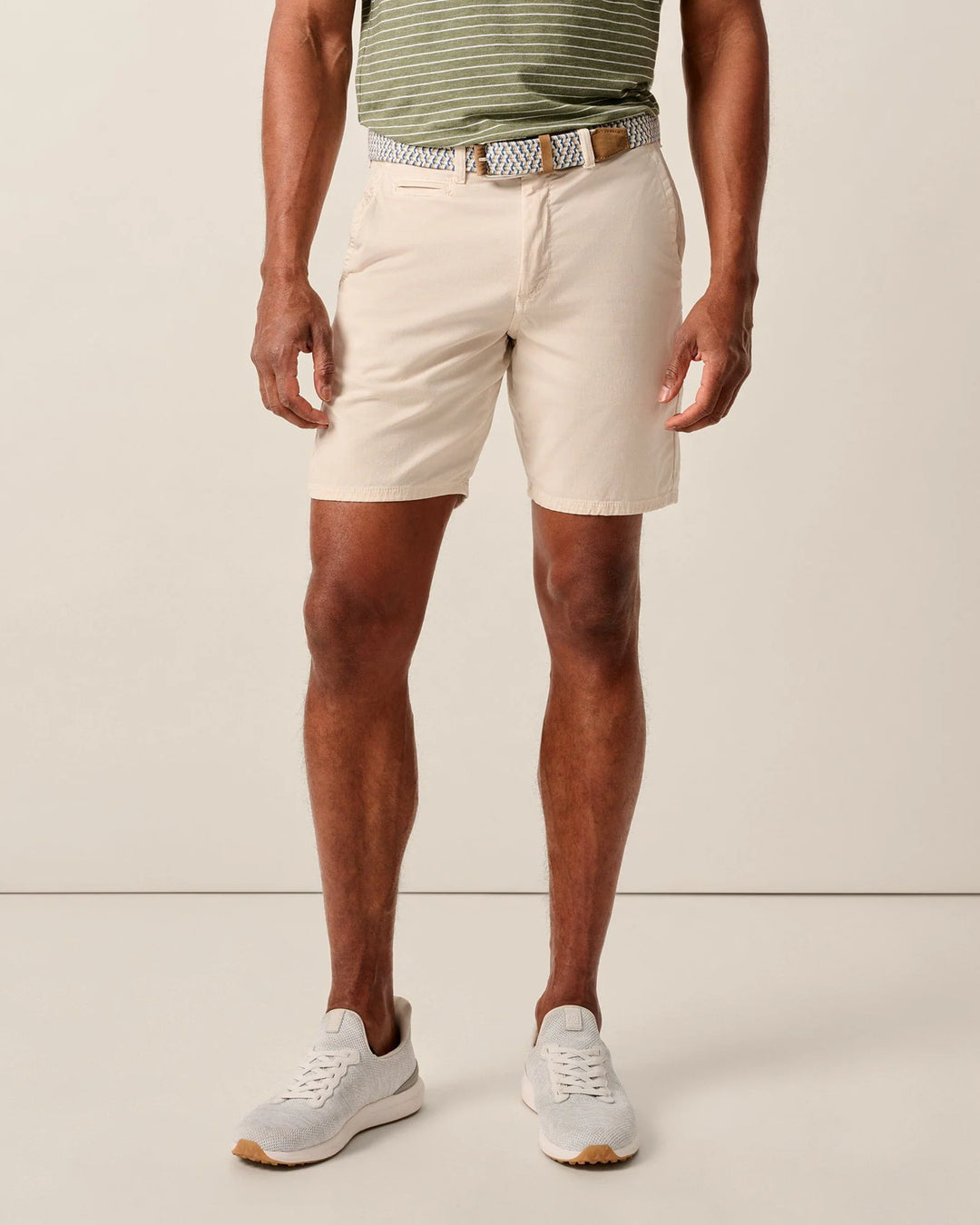 Johnnie-O Nassau 7" Cotton Blend Shorts: Stone