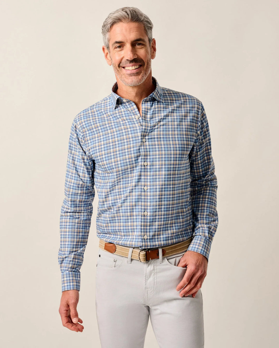 Johnnie-O Olie Performance Button Down Shirt: Navy