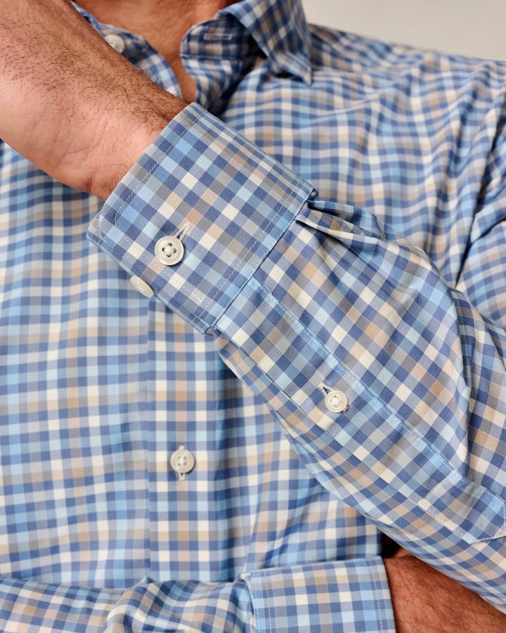Johnnie-O Olie Performance Button Down Shirt: Navy