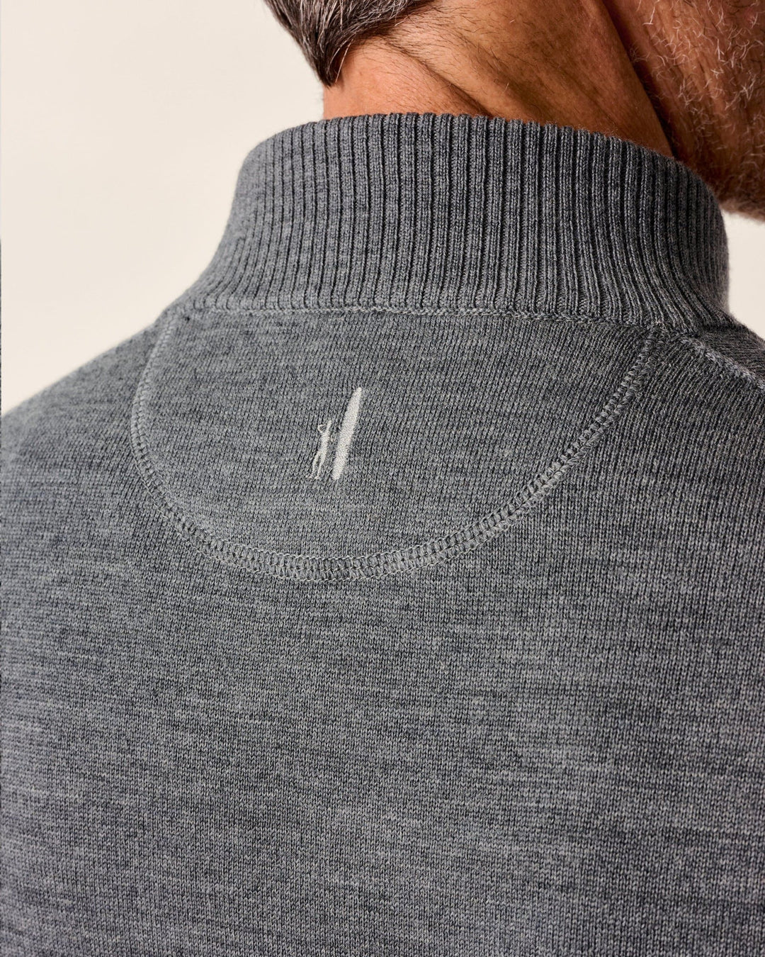 Johnnie-O Raynor Merino 1/4 Zip Sweater: Charcoal