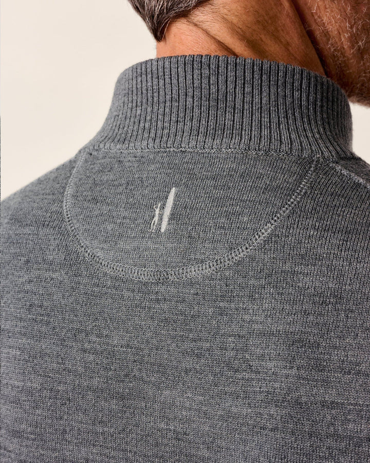 Johnnie-O Raynor Merino 1/4 Zip Sweater: Charcoal