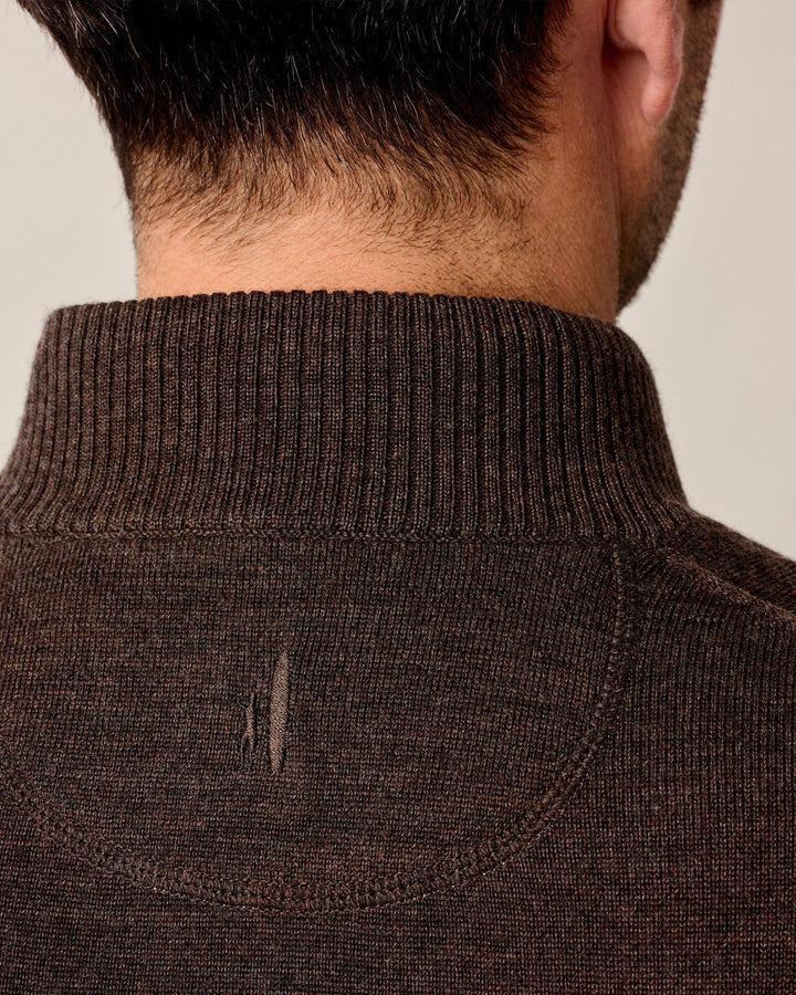 Johnnie-O Raynor Merino 1/4 Zip Sweater: Cocoa