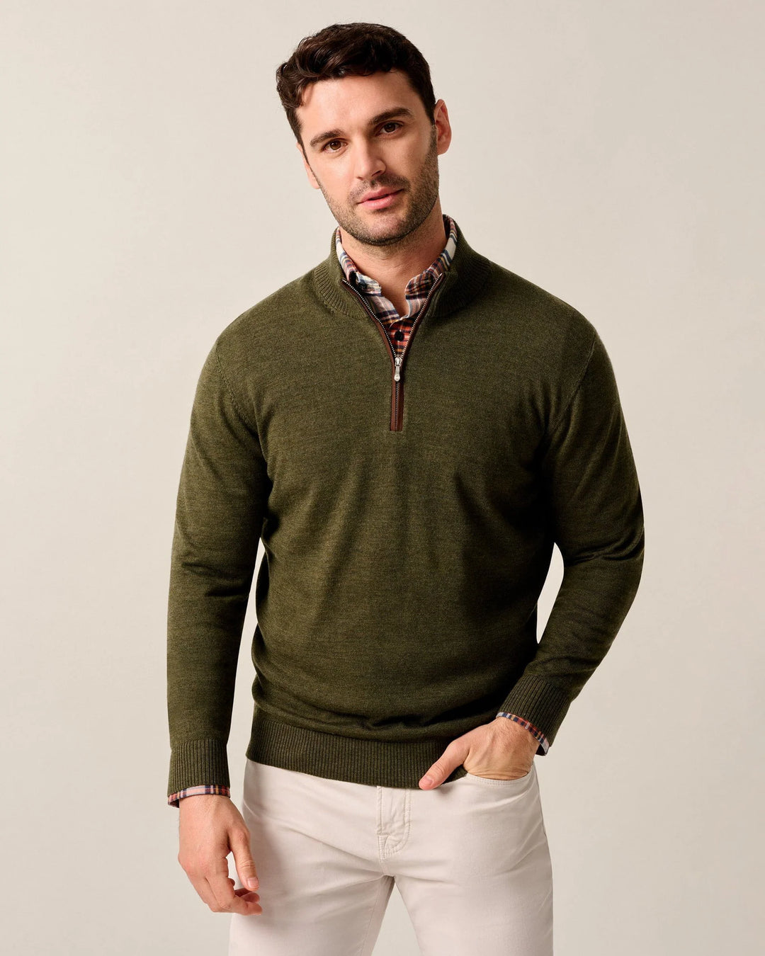 Johnnie-O Raynor Merino 1/4 Zip Sweater: Forged