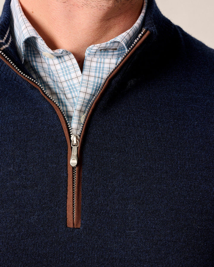 Johnnie-O Raynor Merino 1/4 Zip Sweater: Navy