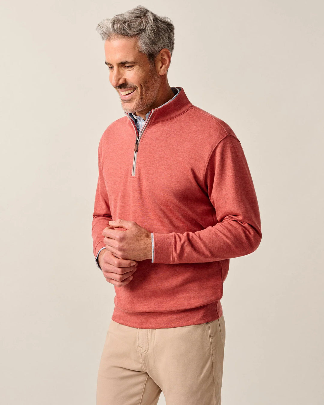 Johnnie-O Sully 1/4 Zip Pullover: Snapper