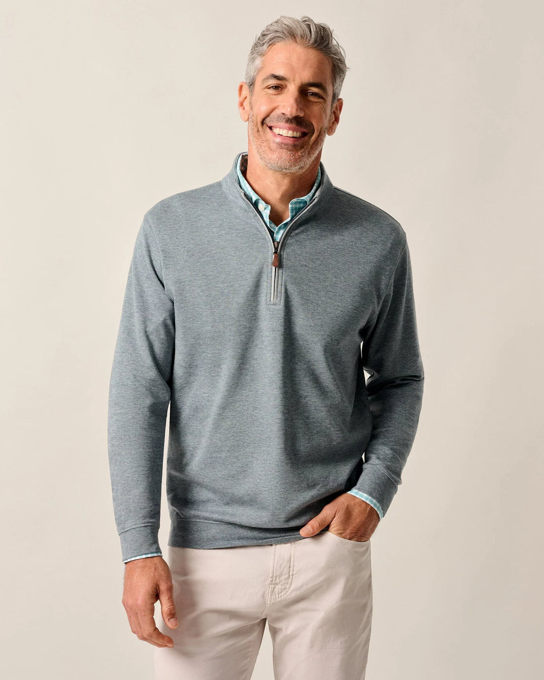 Johnnie-O Sully 1/4 Zip Pullover: Thunder