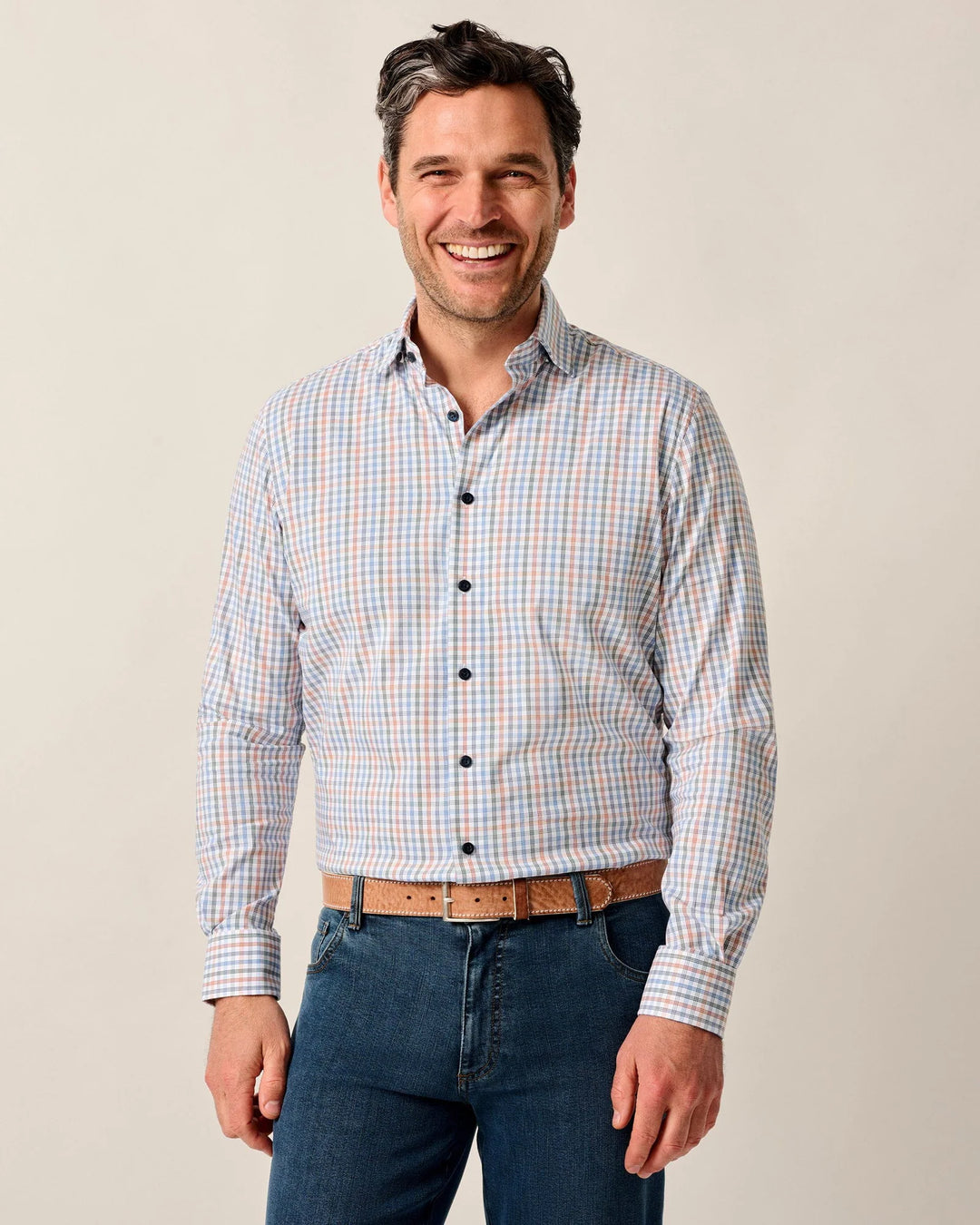 Johnnie-O Vanderwall Performance Button Down Shirt: White