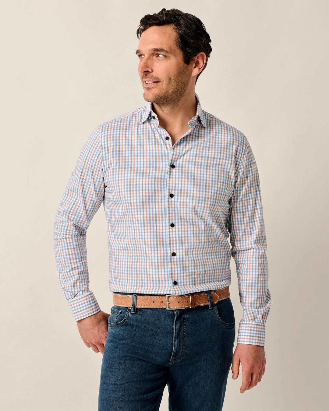 Johnnie-O Vanderwall Performance Button Down Shirt: White
