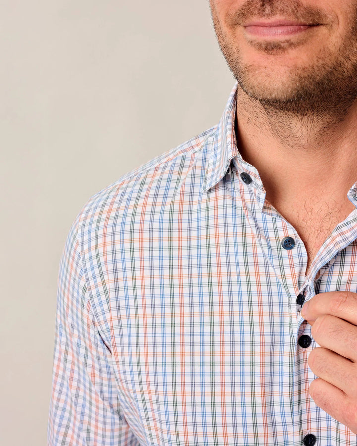 Johnnie-O Vanderwall Performance Button Down Shirt: White