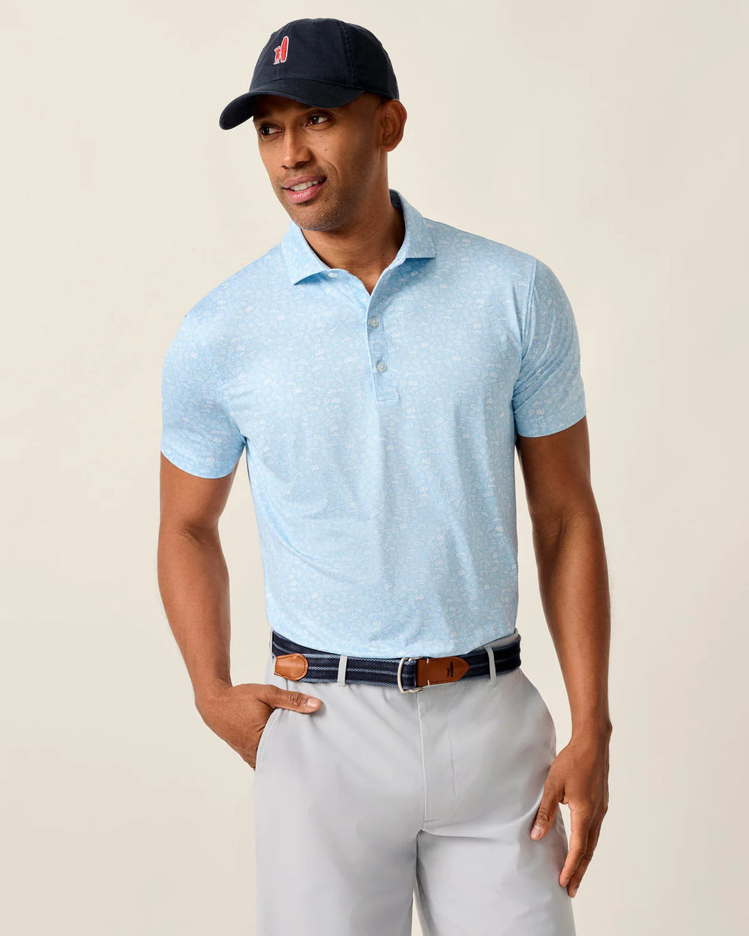 Johnnie-O Featherweight Wine Mixer Polo: Kona