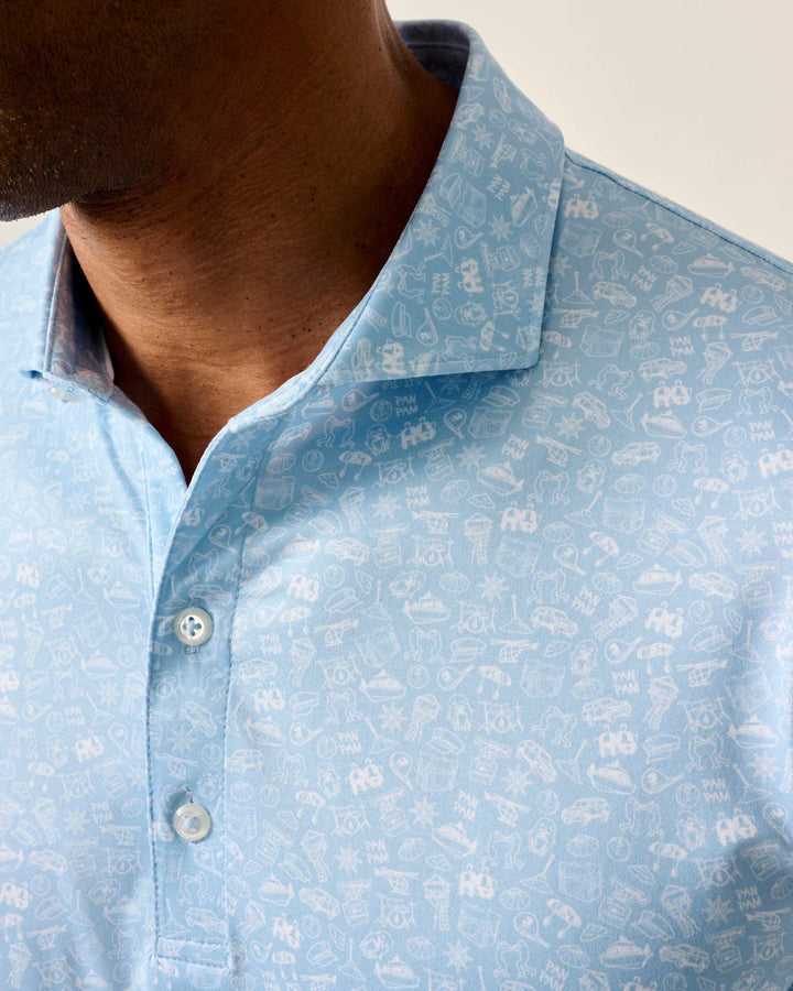 Johnnie-O Featherweight Wine Mixer Polo: Kona