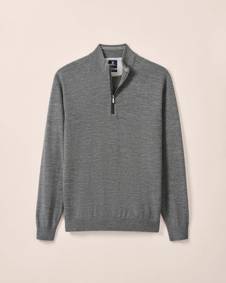 Johnnie-O Raynor Merino 1/4 Zip Sweater: Charcoal