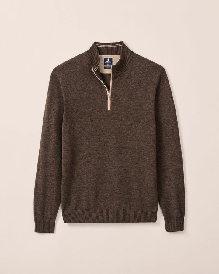 Johnnie-O Raynor Merino 1/4 Zip Sweater: Cocoa