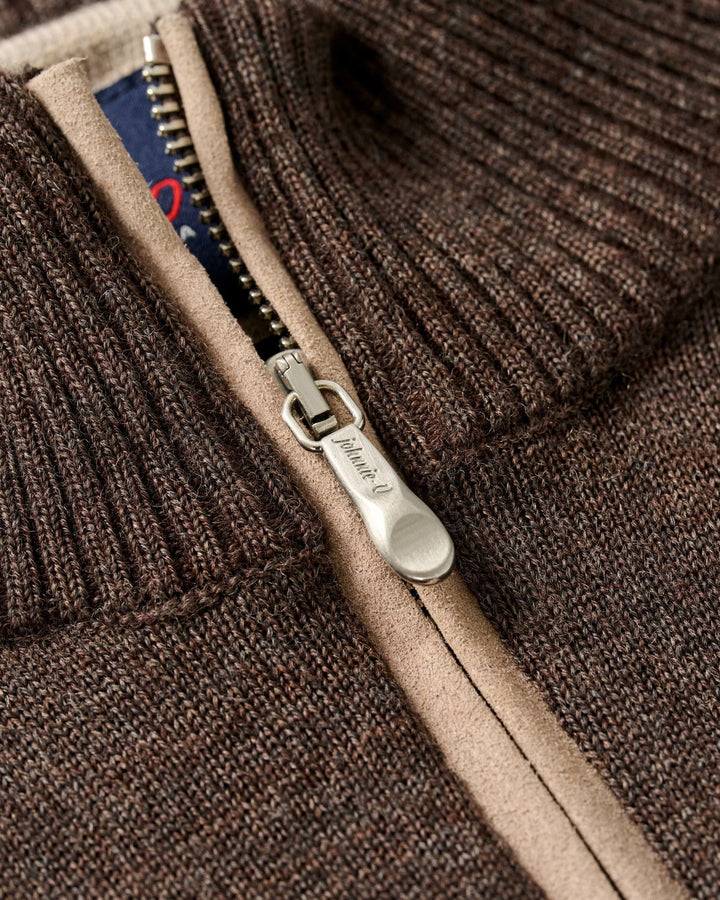 Johnnie-O Raynor Merino 1/4 Zip Sweater: Cocoa