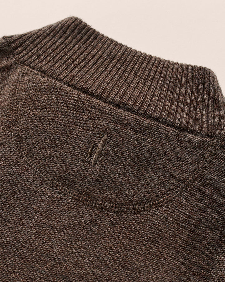 Johnnie-O Raynor Merino 1/4 Zip Sweater: Cocoa