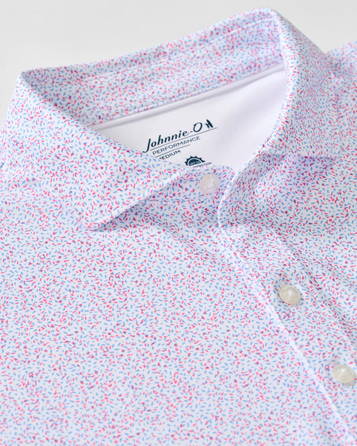 Johnnie-O Performance Jersey Polo: Autumn Neat: Maliblu