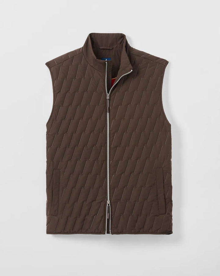Johnnie-O Belfry Quilted Puffer Vest: Cocoa