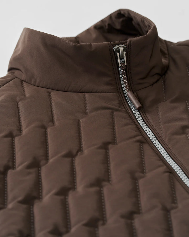 Johnnie-O Belfry Quilted Puffer Vest: Cocoa