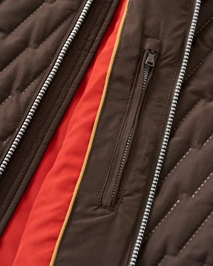 Johnnie-O Belfry Quilted Puffer Vest: Cocoa