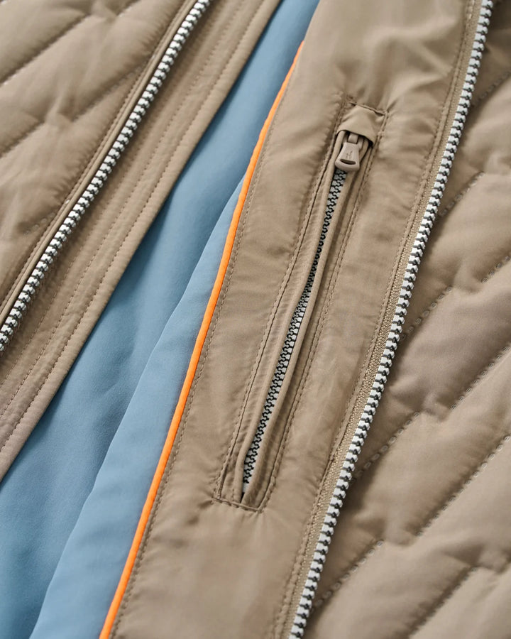 Johnnie-O Belfry Quilted Puffer Vest: Khaki
