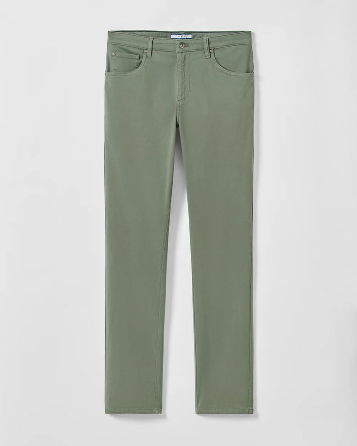 Johnnie-O Carmel Sateen 5-Pocket Pant: Kelp