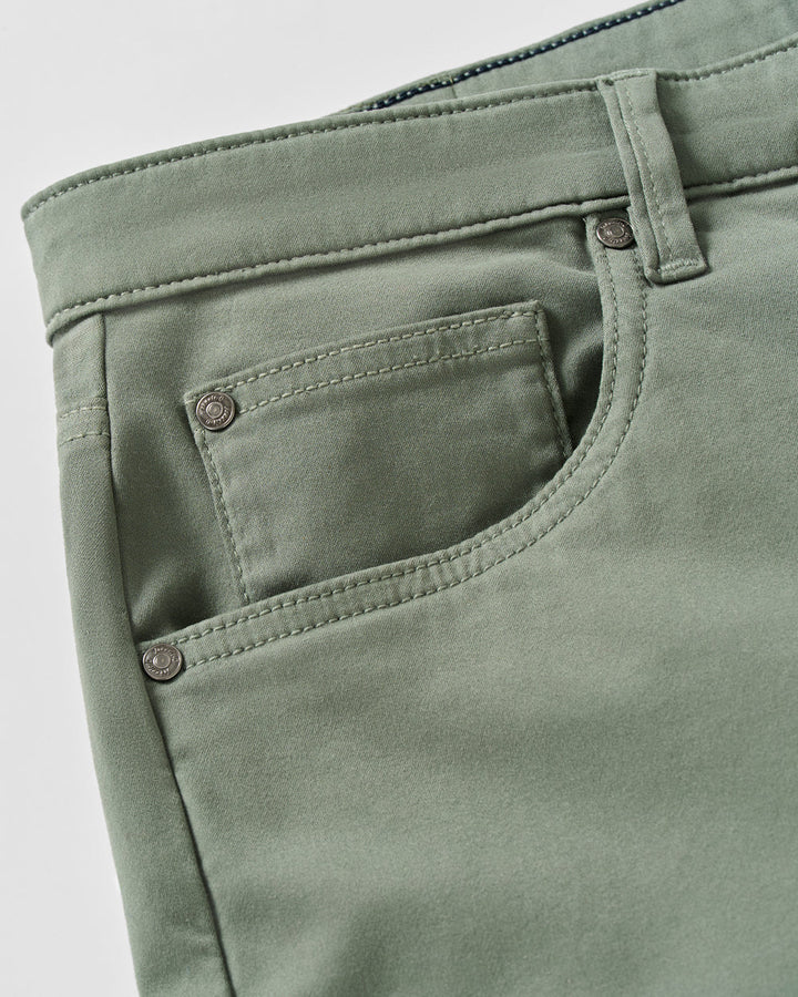 Johnnie-O Carmel Sateen 5-Pocket Pant: Kelp