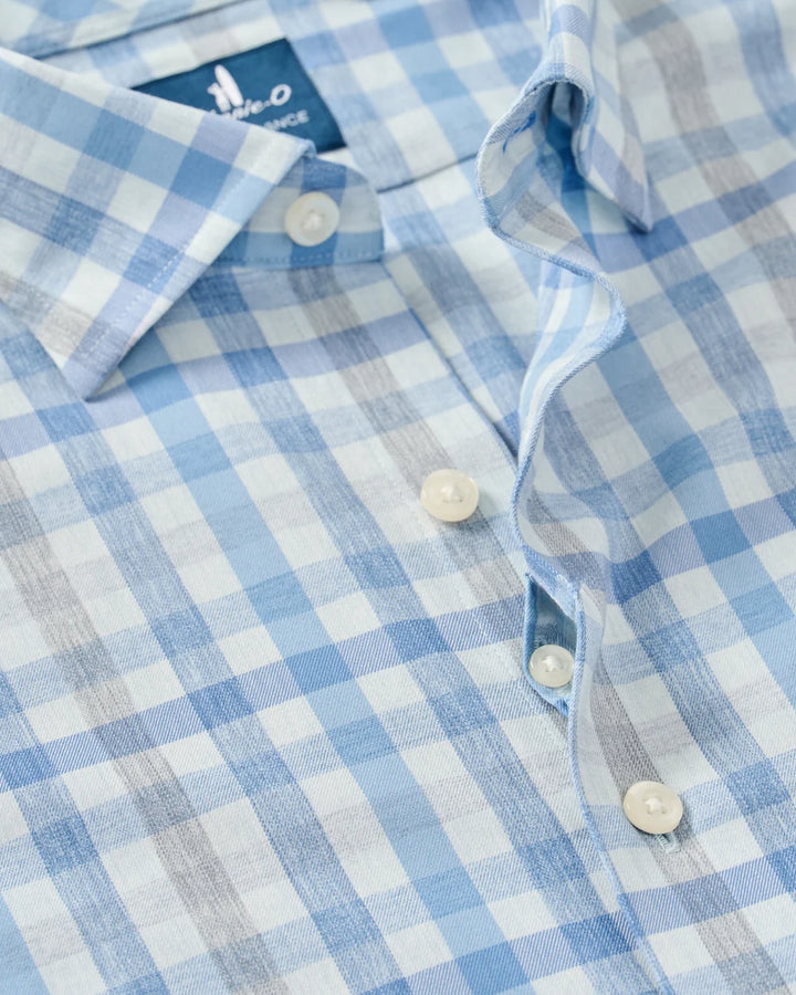 Johnnie-O Everyday Performance Button Down Shirt - Cay Exploded Gingham: Malibu