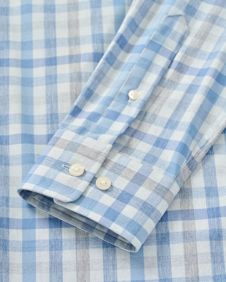 Johnnie-O Everyday Performance Button Down Shirt - Cay Exploded Gingham: Malibu