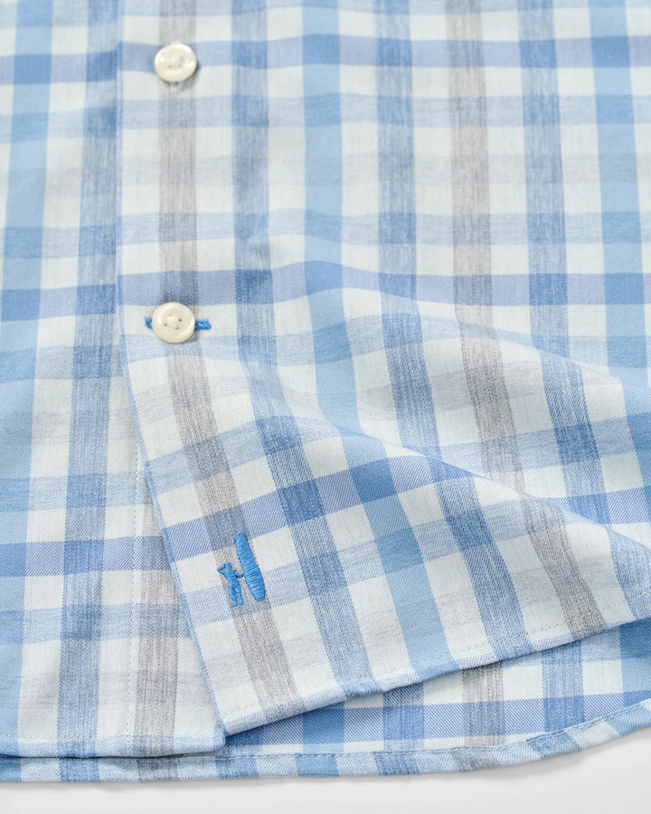 Johnnie-O Everyday Performance Button Down Shirt - Cay Exploded Gingham: Malibu