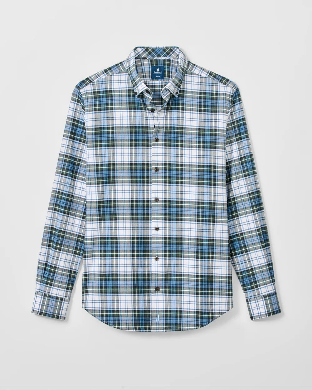 Johnnie-O Performance Flannel Button Down Shirt - Chimney Rock Tartan: Sailor