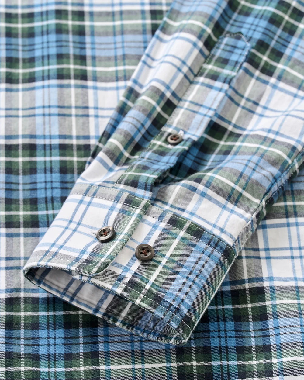 Johnnie-O Performance Flannel Button Down Shirt - Chimney Rock Tartan: Sailor